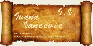 Ivana Vančević vizit kartica